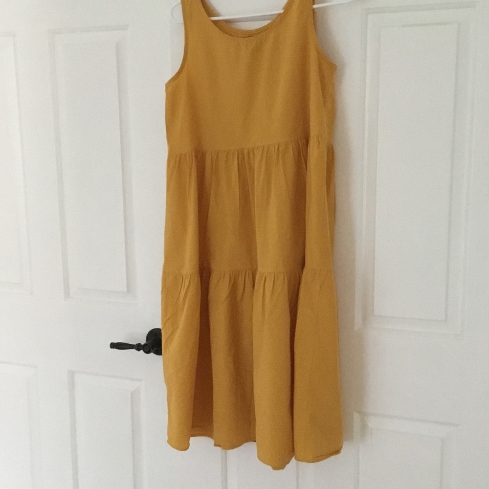 Eileen Fisher Mustard Yellow Sleeveless Dress